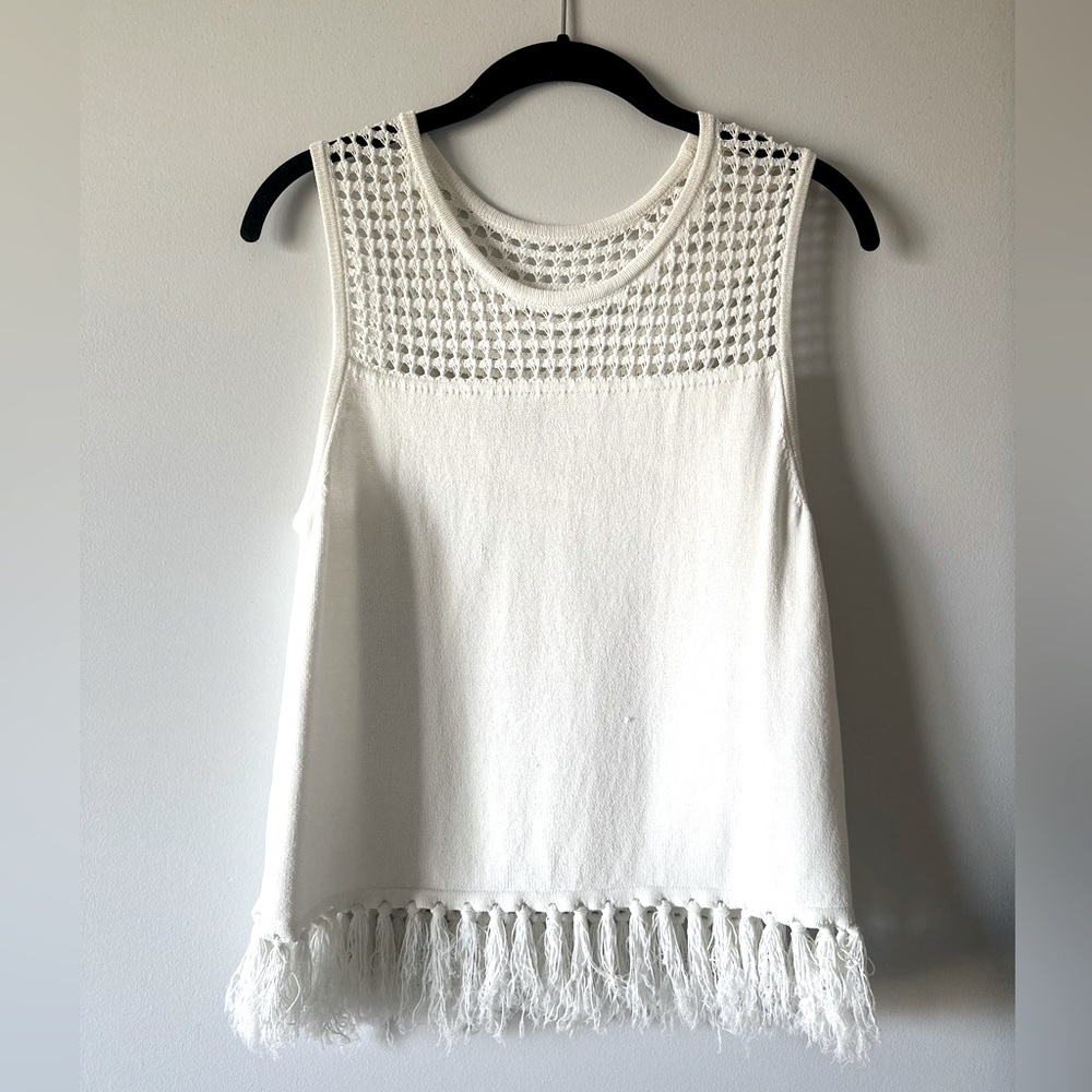Jason Wu Grey brand white knit sleeveless top size L